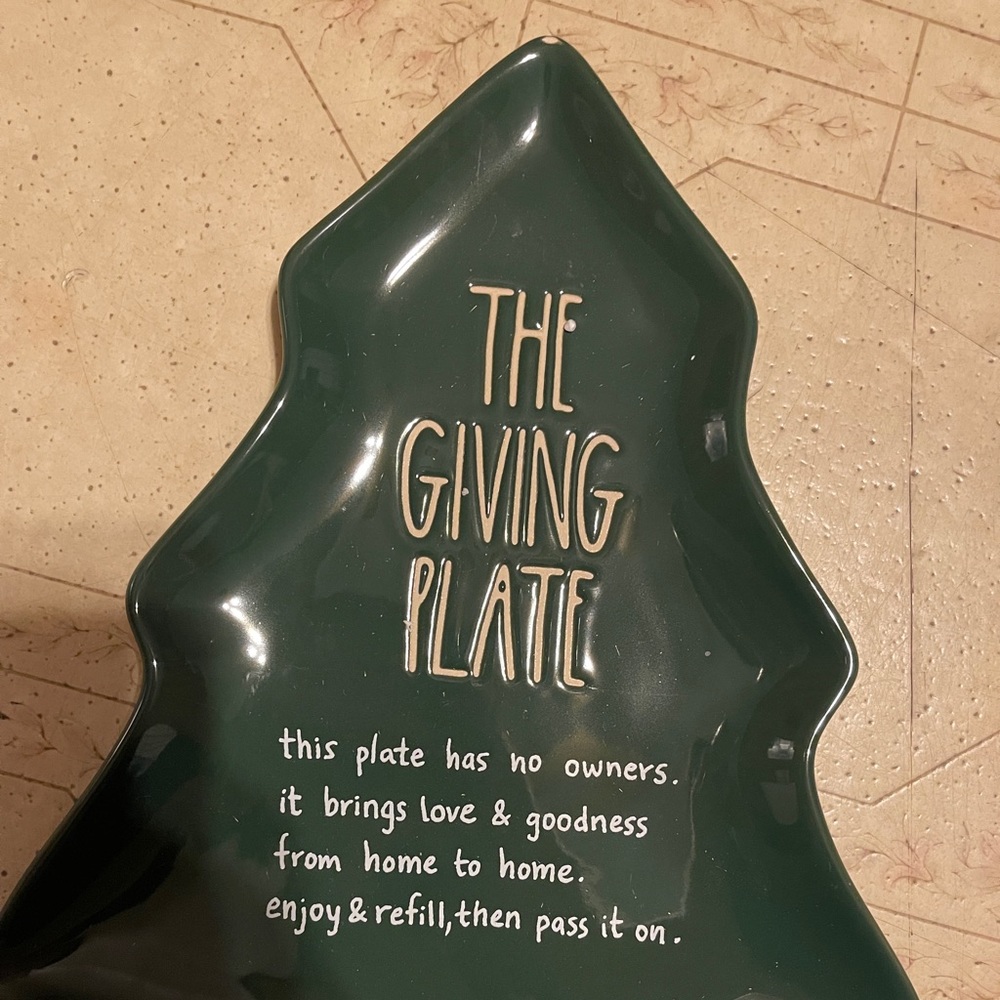 Rae Dunn giving tree platter